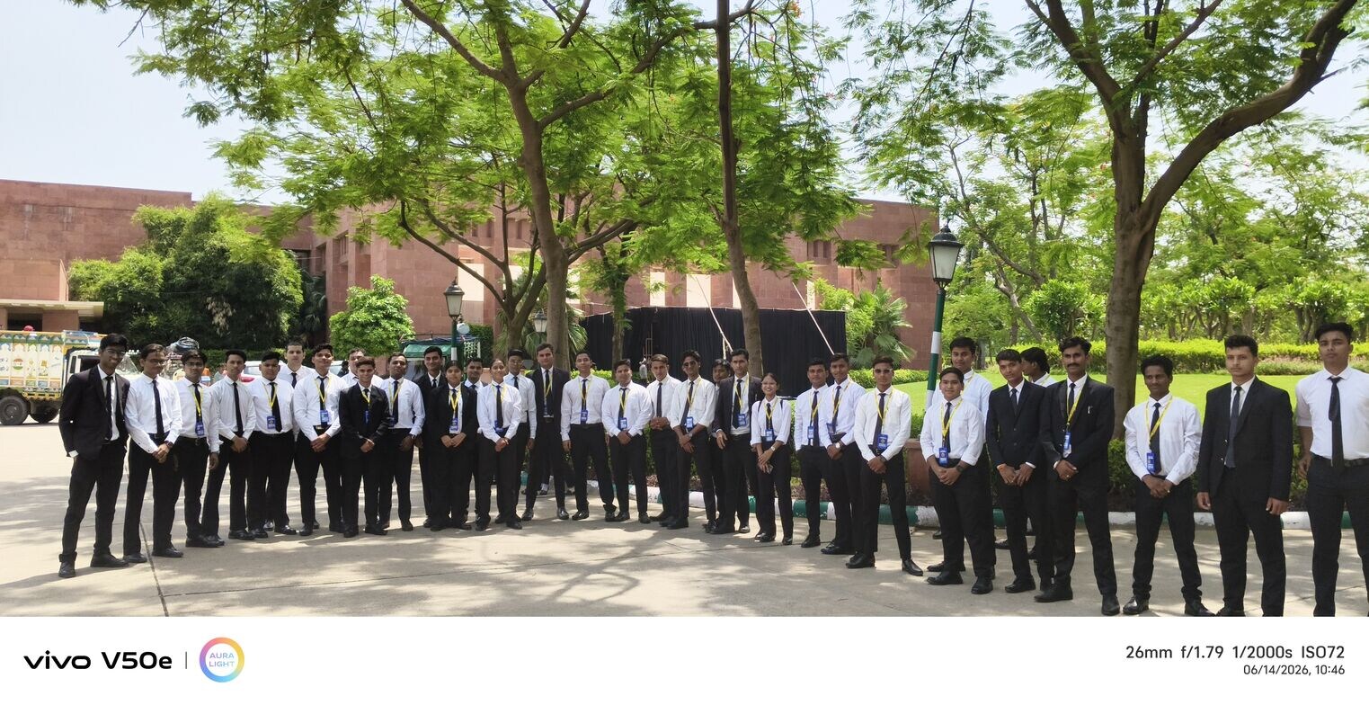 Students learning on campus